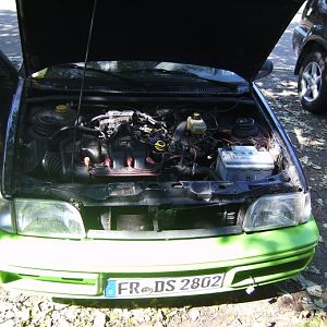 Motor mit Falschem Öl und Wahrscheinlich mit einem Zylinderkopf schaden !  Ich denke sogar das dass Auto mal Gebrannt hat !