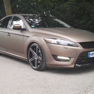 Mein Ex Mondeo MK4 Titanium S 2.5 T, Komplettfolierung Folienjohnny.de in 3M mattbraun Metallic, KW Gewindefw, Oxigin 18 8,5x19, LED TFL