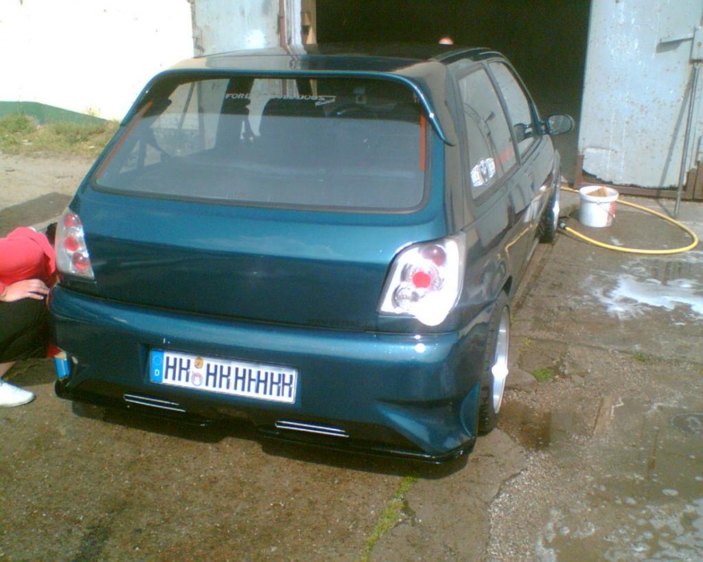 Fiesta '00 Heckstoßstange, um 6cm in der Höhe gekürzt mit Makrolon Schwert