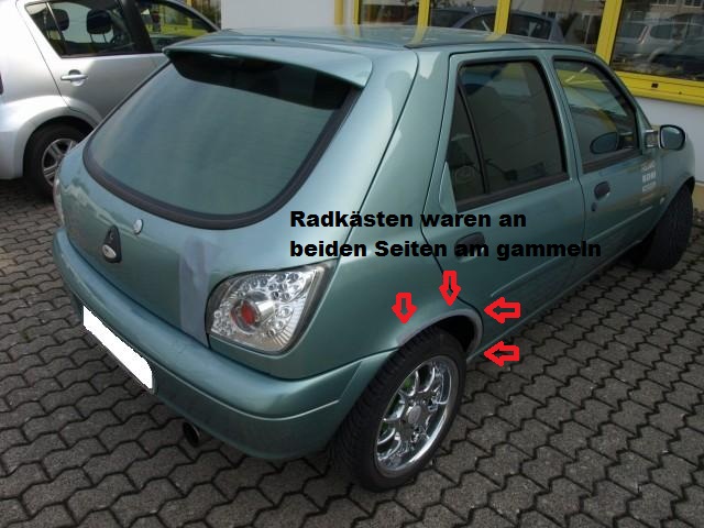Radkästen waren auf beiden Seiten vergammelt